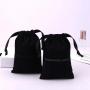 Custom Logo Printed Small Canvas Drawstring Bag For Candle Packaging Black Soild Gift Storage Dust Cotton Pouch