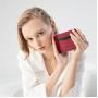 Customize luxury genuine leather zipper credit card holder wallet with keyring/keychain