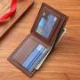 Men's Casual Short Leather Wallet Waterproof with Open Closure Wholesale Stock for Cross-Border Business