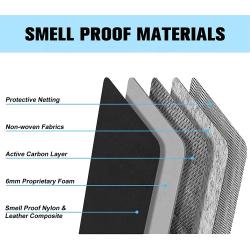 Travel Large Odor Proof Activated Carbon Lined Smellproof Stash Tobacco Smell Proof Bag Case