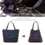 LOVEVOOK handbags for women luxury designer geometric holographic reflective luminous bag set 3pcs purses and handbag