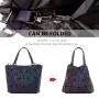 LOVEVOOK handbags for women luxury designer geometric holographic reflective luminous bag set 3pcs purses and handbag