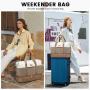 LOVEVOOK 3pcs PU Nylon Luggage Weekender Bag with Transparent Toiletry Pouch Overnight Bag Waterproof Travel Duffel Bag Unisex