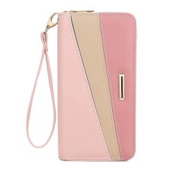 OEC004 Hot Sale Fashion Design Women Wallet Long Handhelding Wallet Double Zipper Coin Purse Business ID Bank Credit Card Holder