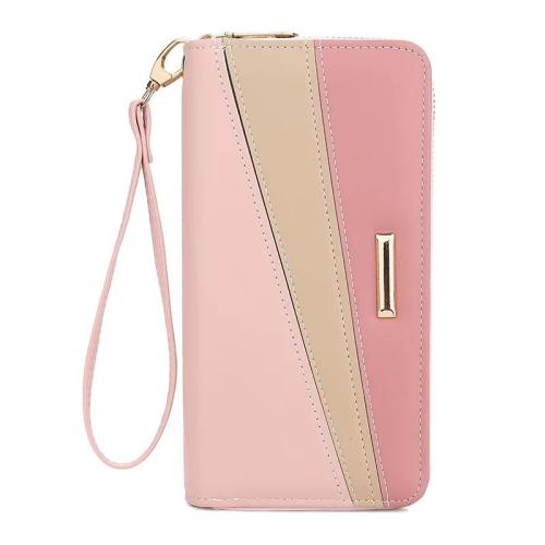 OEC004 Hot Sale Fashion Design Women Wallet Long Handhelding Wallet Double Zipper Coin Purse Business ID Bank Credit Card Holder