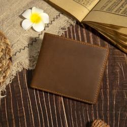 Vintage Leather Wallets for Men Short Male Purse Card Holder Crazy Horse Genuine Leather Wallet Men Fashion Quality Wallets