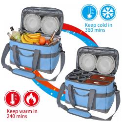 Square Soft Shoulder Picnic Portable Aluminum Foldable Thermos Insulation Lunch Box Cooler Bag