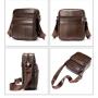 Factory wholesale genuine leather cowhide men's shoulder messenger bags small bag business leather casual handbag