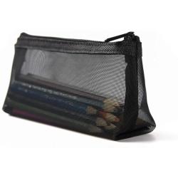 Gelory Hot Sale Custom Cheap Widened Pencil Bag Transparent PVC Plastic School Mesh Pencil Case