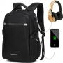 HR591 Unisex Laptop Backpack Fashion Trendy USB Charge Port Polyester Business Custom College School Bag Travel Camera Backpack