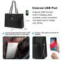 Fashion Waterproof Office Tote Bag Briefcase with USB Port Leather Shoulder Handbag Travel Business School Laptop Bag for Women