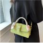 2024 Trend New High Silk Scarf Women's Handbag Solid Color Embroidery Luxury High Quality Pu Leather Hand Bags