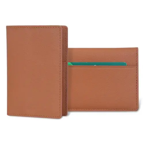 Wholesale Brand New Short Men'S Simple Card Holder Genuine Leather Bi Fold Wallet