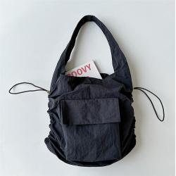 Korean Version Hand Bag Large Capacity Women's Fashion Joker Shoulder Bag Female Minori Casual Fold Nylon Waterproof Armpit Bag