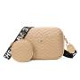 HR710 Printed Wide Shoulder Strap Crossbody Bag with Coin Purse Women Wave Pattern Embroidered Bag PU Leather Phone Storage Bag