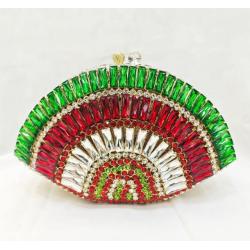 New scalloped diamond clutch hollowed-out diamond evening bag bling rhinestone women luxury clutch evening bags