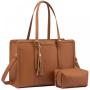 LOVEVOOK 2pcs/set Large fashion PU Laptop bag Computer School Stylish Tote Bag Shoulder Crossbody Messenger Bag for Women