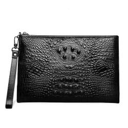 Wholesale Hot Selling Genuine Crocodile Leather Zipper Long Clutch Bag  For Men Customized Casual Portable Men Clutch Bags
