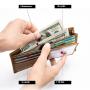ZX078 Short Wallet Purse Card Holder Wallets Genuine Cow Leather Money Clip Business Men Wallet with Coin Bag For Men