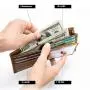 ZX078 Short Wallet Purse Card Holder Wallets Genuine Cow Leather Money Clip Business Men Wallet with Coin Bag For Men