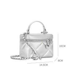 2024  New Fashion Handbags Mini Make up Box Bags Lady Chain Leather Clutch Bags Lady Design Cosmetic Purses For Women
