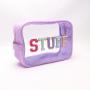 Custom Logo Women Clear Big Makeup Pouches Travel Clear Toiletry Bags Zipper Closed Transparent PVC Cosmetic Bag