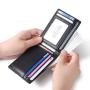 KBW223 New European and American Men's Fashion Leather Wallet Anti-RFID Theft Short Hand Push Card Space Money Clip