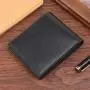Wallet men's short money clip youth fashion embossed horizontal soft leather wallet large capacity multi-card wallet