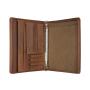 Custom Zipper Padfolio Folder A4 Notebook Leather Cover Agenda Planner Leather Padfolio Organizer With 3 Ring Binder