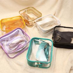 RTS Transparent Messenger Shoulder Bag Mini Cell Phone Clear Shoulder Pvc Crossbody Bag with Adjustable Strap
