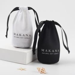Round Bottom Cotton Linen Drawstring Packaging Pouch Luxury Cotton Canvas Makeup Cosmetic Bag