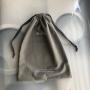 Hot Selling Logo Printed Grey Cotton Linen Cloth Drawstring Packaging Bag With Herringbone String