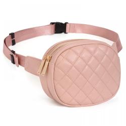 Fashion custom women bumbag pu leather adjustable waistband waist bags for ladies