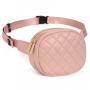Fashion custom women bumbag pu leather adjustable waistband waist bags for ladies