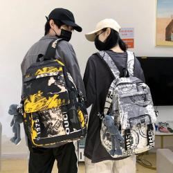 ZR916 New Backpack Fashion High Capacity Unisex Computer Laptop Bag Nylon High School Students Letter Backpack Sport Schoolbag