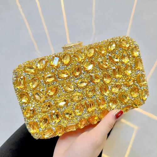 2024 NEW womens Square Sparkly Rhinestone Glitter Clutch Purse Evening Handbag Shoulder Bag for Wedding Party