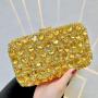 2024 NEW womens Square Sparkly Rhinestone Glitter Clutch Purse Evening Handbag Shoulder Bag for Wedding Party
