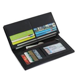 ZR556 Men Long Wallet Card Holder Positions Case Frosting Purse Retro Money Clip Billfold Dollars PU Open Wallet High Quality