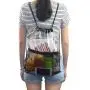 Clear Drawstring Bag PVC Drawstring Backpack with Front Zipper Mesh Pocket