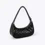 2023  Simple New Design Fashion PU Leather Handbags Diamond Lattice Pattern Small Half Moon Shoulder Bags For Women