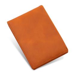 2023 Hot Selling Mens Wallet Customized Logo Material Style RFID Anti-Theft Brush Genuine Leather Oil Waxed Wallet