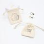 Custom Logo Printed Small Canvas Drawstring Pouch Cosmetic Nail Polish Makeup Packaging Cotton Canvas Gift Bag