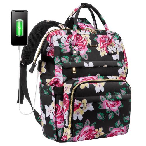 LOVEVOOK 2022 fashion casual floral printing bag pack large capacity waterproof hiking backpacks womens travel backpacks
