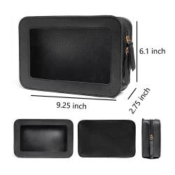 Portable Travel EVA Clear Toiletry Cosmetic Bag Case for Heavy Duty Make Up Pouch with Transparent Vinyl Windows