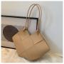 Large Capacity Women Customs Tote Bags Newest Fashion Ladies  Handbags Pure Color Weaving Big Shoulder Bags For Women Wholesale