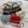 Chain Handbag Women's 2024 Fashion Retro Embossed Lingge Small Square Bag Women's One Shoulder Messenger Bag