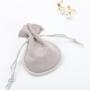 Customized Velvet Drawstring Jewelry Pouch Gray High End Suede Jewelry Bag