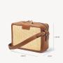 Fashion Mini Ladies Hand Bag Small PU Leather And Straw Handbags Shoulder Crossbody Bags Square Box Shape