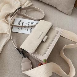 Chic Small Square Bags Women 2024 New Korean Style Messenger Bag Women Wide Strap Fashion Versatile One Shoulder Crossbody Bag