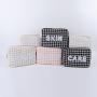 Keymay Custom Pearl Letter High Quality Travel Tweed Organizer Cosmetic Bag Plaid Storage Toiletry Checkered Makeup Bag